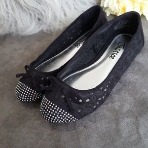 Justice lace and rhinestone flats sz 12